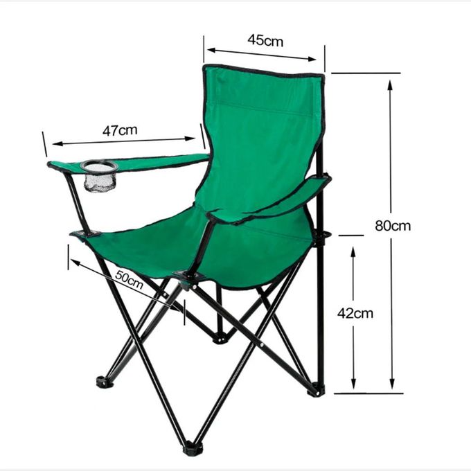 Chaise de plage ou camping Premium pliante avec sac et porte-gobelet