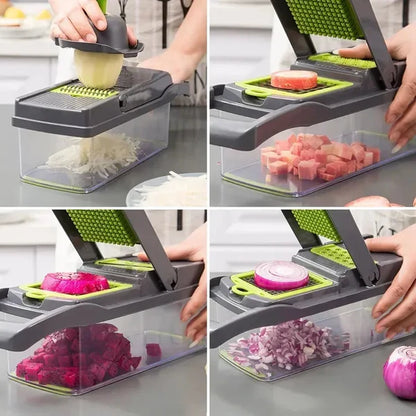 Hachoir à légumes multifonctionnel 14 en 1