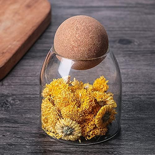 Lot de 3 bocaux en verre avec couvercle en bois - Transparents
